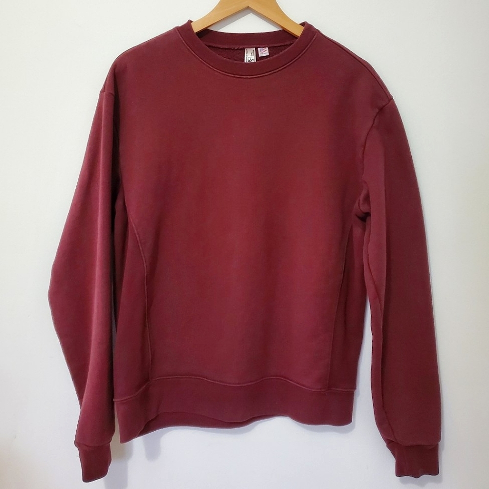American Apparel Classic Sweats Burgundy Crew Sweatshirt (Medium)